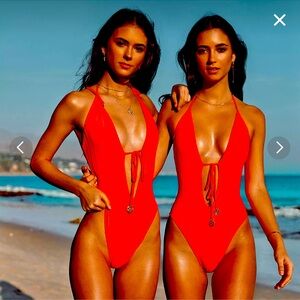 Luli Fama Fiery Red One Piece Swimsuit